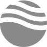 Et logo med en grå cirkel som har tre bølgede tværsnit i den øverste del. Det er et logo som kunne passe til psykologer, psykoterapeuter eller kropsbehandlere.
